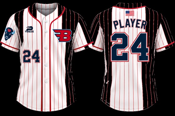 Flyin' Bison white pinstripe jersey